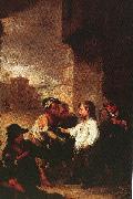Bartolome Esteban Murillo homas of Villanueva dividing his clothes among beggar boys France oil painting artist